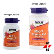 ✅READY STOCK✅ Now Foods, MK-7, Vitamin K-2, 100 mcg, 60 / 120 Veg Capsules (MK 7, K 2 / MK7, K2 / Me