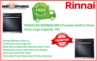 RINNAI RO-E6206XA-EM 6 Function Built-In Oven / Extra Large Capacity: 70L /Free Delivery /