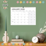 YEWW Wall Calendar, Holidays Marked with Hook 2026 Calendar,  Jan. 2026 - Jun. 2027 Daily Study Thic