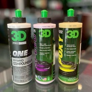 3D แพค 3 ขวด ขนาด 8oz 3D ONE + 3D SPEED + 3D POXY น้ำยาขัดเคลือบสีรถระดับพรีเมี่ยมนำเข้าจาก USA