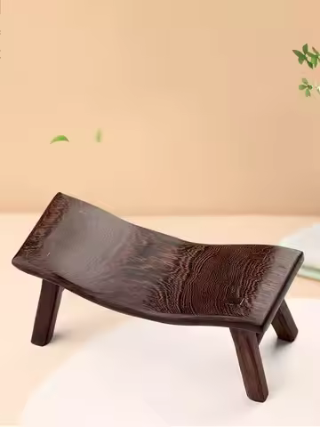 Chicken Wing Wooden Footstool, Cervical Vertebra Pillow, Solid Wood Footstool, Cool Red Rose Pear Ha