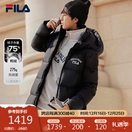 FILA 斐乐官方情侣款羽绒服2023冬长款保暖外套加厚派克服男女