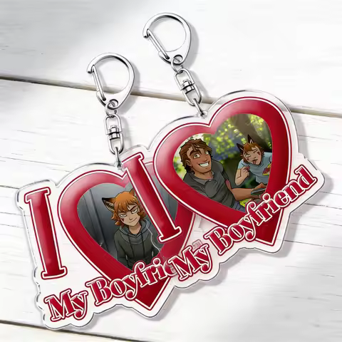 Cute I Love My Boyfriend Chibi Keychain for Accessories Pet Law Strade Lawrence Ren Hana Owo Keyring