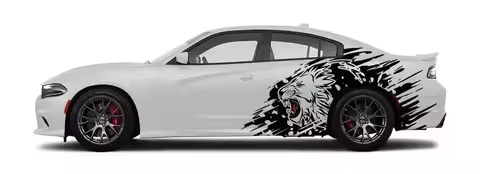 Lion Car Side Graphics for 2015+ Charger Sxt, GT, SRT, Scatpack, Hellcat/Dodge Charger Graphic Stick
