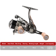 PURELURE Silver Feather 6.2:1 Ultralight Carbon Spinning Fishing Reel 800 Shallow Spool Lure Reel Fo