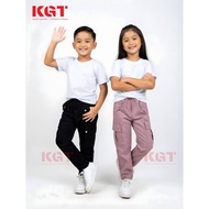 KGT Bamboo Slack Mini Cargo Kids Scuba Baggy Cutting 4 POCKETS KIDS Cargo Pants Seluar Getah Panjang