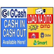 ♞2in1 GCASH CASH IN+LOAD SIGNAGE (LAMINATED-PVC/PET