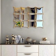 READY STOCK Cermin Dinding Hiasan Besar Cermin Dinding Iron Work Viral Golden Frame Big Decorative Wall Mirror