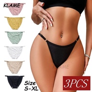 KLAME 3pcs Size S-XL Hip Lift Breathable Mid-rise Adjustable Bikini Summer Briefs KLM637