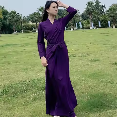 Himalayan Tibetan Trend Clothing Women's Summer New Ice Silk Bola Dress Xizang Ethnic High-End Nepal