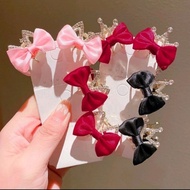 0ne Piece Girls Rhinestone Bow small Claw clip Headwear Crown Hair Accessories Metal Hairpin