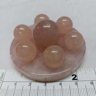 20mm粉晶圓球 加六粒14mm圓球60mm盤组成七星陣