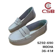 CSB รองเท้าหนังแท้ รุ่น SZ92-690 แฟชั่นผู้หญิง ตกแต่งคาดหนังด้านหน้า