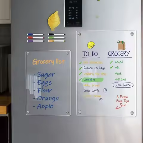 Clear Acrylic Magnetic Calendar Fridge Calendar Message Board Monthly Weekly Calendar Reusable Magne