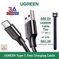 🇲🇾 UGREEN Type C USB Fast Charging Cable 0.25M 0.5M 1M 1.5M 2M - USB-A 2.0 to USB-C 3A Qualcomm Quic
