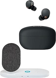 Sony WF-1000XM5 True Wireless Bluetooth Noise Cancelling in-Ear Headphones (Black) with Dual Pad Wireless Charger Bundle (2 Items)