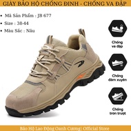 JB677 steel toe safety work shoes, brown impact-resistant kevlar insole