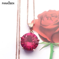 ♥Original 585 Purple Gold Necklace Simple Ruby necklace for woman 14K Rose Gold Plated Exquisite Pen