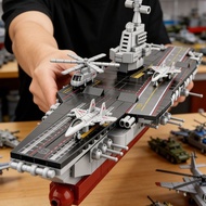 Aircraft Carrier Building Blocks Fujian Ship High Difficulty Large Destroyer Assembled Toys Liaoning