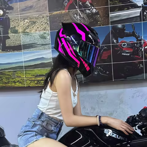 Vibrant High Definition Graphic Designs Full Face Motorcycle Helmet ECE DOT with Clear Lenses for Ma