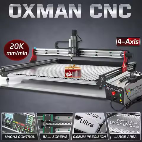 BulkMan3D OXMAN CNC Engraver Mach3 Control 4Axis SFU1610 Ball Screw Dual Rails Industrial Machine fo