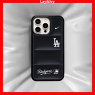 Street Classic LA Dodgers Baseball Down Jacket Silicone Phone Case Suitable for iPhone16promax 15pro