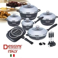 DESSINI Periuk Non Stick 23 pcs set Italy Cooking Set