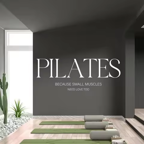 Pilates Wall Art,Fitness Wall Quotes,Pilates Wall Sticker,Vinyl Letter,Fitness Motivation Decoration