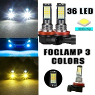 1piece 36LED 3 Colors H11 Car LED Fog Lamp H3 LED Bulb H8 Super Bright Car Fog Light 9006 White Yell