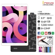 (ใหม่) inovo i-Tab 705a Diva++ แท๊ปเล็ต หน้าจอ 8.9 นิ้ว Ram4 Rom64GB (interpo.) แถมเคสซิลิโคน