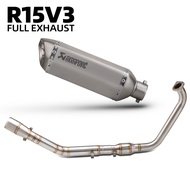 Akrapovic 370mm Exhaust Muffler with db killer For Yamaha MT15 R15v3 XSR155 full exhaust system