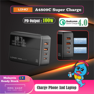 LDNIO A4809C A4808 100W 2 PD Type-C and QC4.0 Super Fast Charging Desktop Mobile Charger For Mobile 