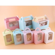 Cup cake Box Muffin Box Single Cavity Plain Goody Window box with inner holder