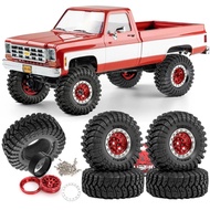 4pcs 1.3" 70mm Metal Beadlock Wheel 7mm Hex and Tire for 1/18 1/24 FCX24 FCX18 FCX24M TRX4M SCX24 AX