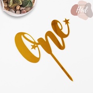 One Gold Acrylic Topper Birthday Cake Decoration 1st Birthday