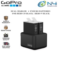 GOPRO HERO12 / HERO11 / HERO10 / Hero9 Dual Battery Charger + 2 Enduro Batteries