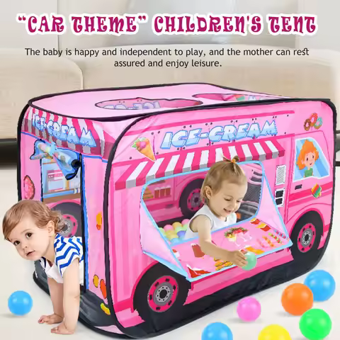 Children Car Tent Children Room Decoration Easy to Install Simple Storage Portable Folding Fire Truc