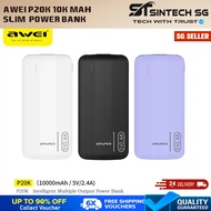 Awei P20K 10000mAh Power Bank 2.4A Fast Charging Slim Dual Output Portable