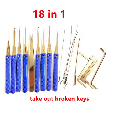 18 in 1 Locksmith Extractor Tools Kit Broken Key Remove Tool Set with Tension Wrench Tools for Famil