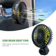 Car Fan USB mini Fan Desktop Fan Cooling Fan 360°Rotating Double Head Car Fan 2 Speed Silent Truck F