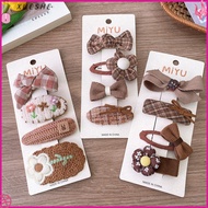 XUESHE 4Pcs โบว์สำหรับผูก ผ้าดอกไม้ barrettes ดอกไม้ประดับดอกไม้ งานปัก บีบีคลิป น่ารักน่ารักๆ ทารกแรกเกิด อุปกรณ์เสริมผมเด็ก สาวๆ