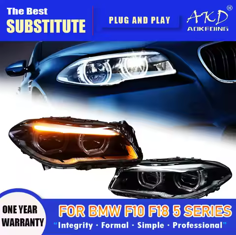 AKD Head Lamp for BMW F10 F18 LED Headlight 2010-2017 Headlights 5 Series DRL Turn Signal High Beam 