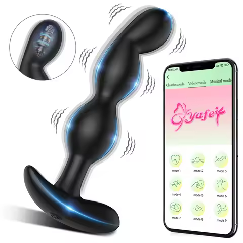 APP Control Anal Plug Vibrator Gay Anal Bead Butt Plug Stimulator Masturbation Penetration Butt Vibr