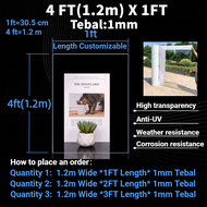 Atap Transparent/Atap Cerah Lutsinar/RATA 1mm Polycarbonate Greenhouse Sheets / PC FLAT TRANSPARENT 