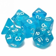Polyhedral Dice Color Math Game Set 7PCS (DEEP SKY BLUE)