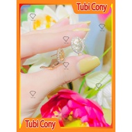 Women's earrings shaped like B1646-75-gold- Tubi Cony with high quality CZ