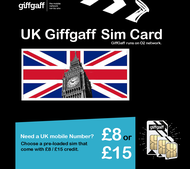 UK Sim Card Preloaded with credit (15 Pound)