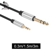 [Amuzocity] SiaBiced 3.5mm to 1/4 inch Cable 3.5 mm 1/8 inch Male to 6.35mm 1/4 inch Male for Speake