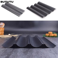BUTUTU Baguette Mold, 2/4 Grooves Waves Baguette Baking Tray,  French Bread Toast Bakeware Baking To