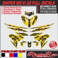 yamaha sniper 150 v1 v2 bumblebee yellow full decals printed laminated waterproof